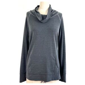Kuhl Women's Sz XS Alea Shirt Gray Cowl Neck Pullover Thumbholes Pocket Outdoor‎